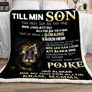 "Till Min Son" Filt - Lion Blitz