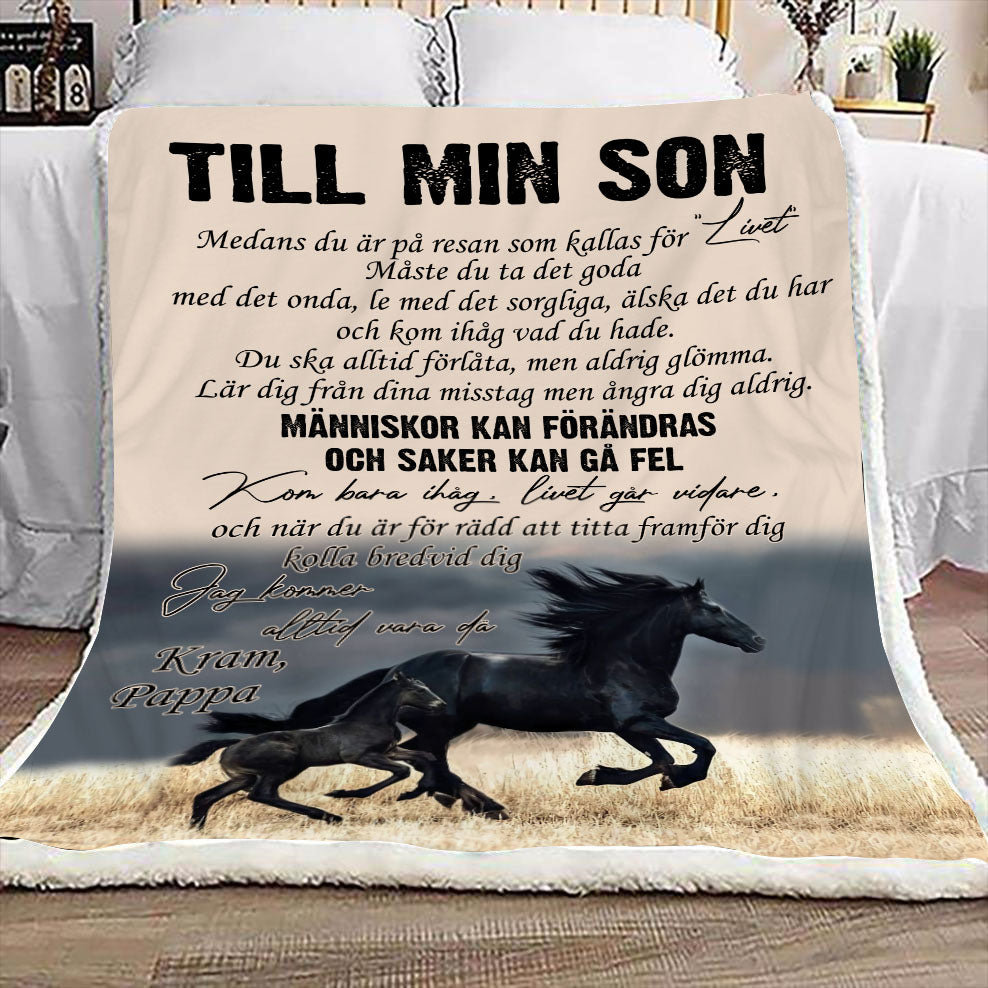 "Till Min Son" Filt - Häst