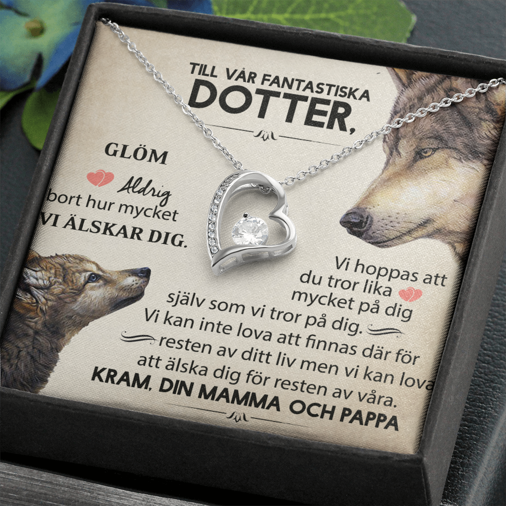 "Till Vår Fantastiska Dotter" Halsband - Varg